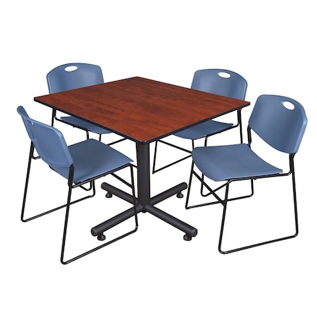 Kobe Kobe Square Table & Chair Set, Wood, Metal, Polypropylene Top TKB4848CH44BE